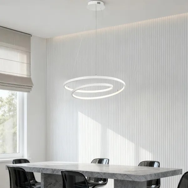 Brilagi-LED Lampadario dimmerabile su cavo TWISTER LED/48W/230V Ø 50 cm bianco + telecomando