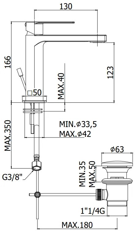 Paffoni Steel Ta075st Miscelatore Lavabo Con Piletta Steel Looking Acciaio