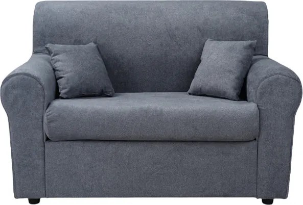 Divano 2 posti 127 cm in tessuto con cuscini Grigio