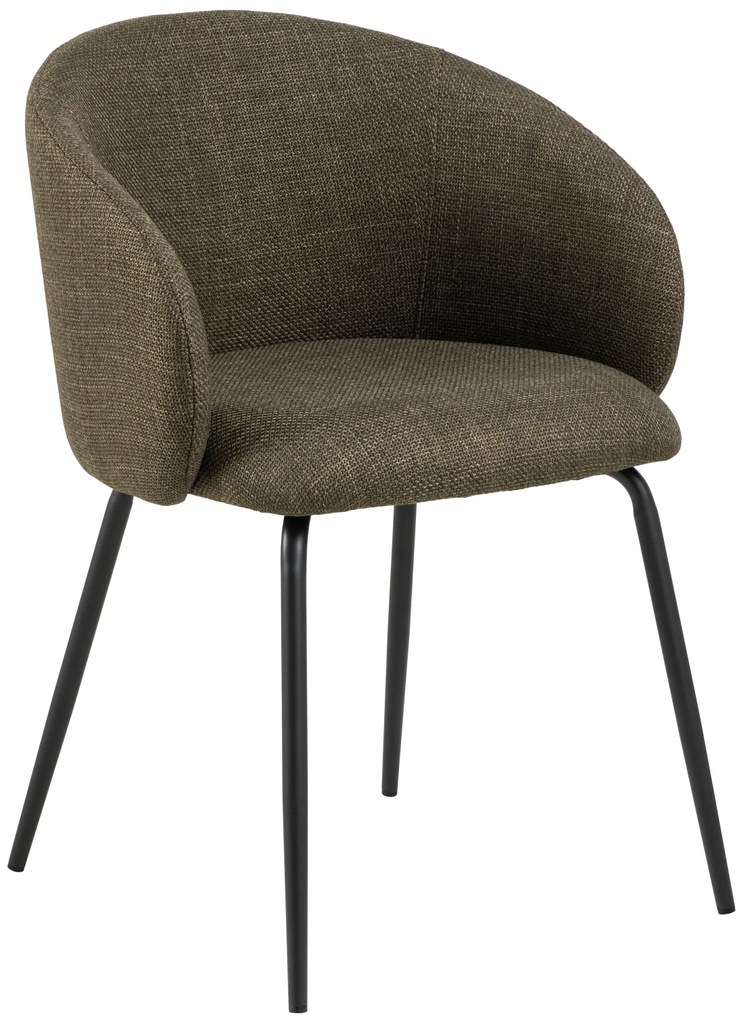 CLARA Verde Oliva (tessuto Basel 77)/gambe nere - SEDIA MODERNA IMBOTTITA PER SOGGIORNO/SALA DA PRANZO/UFFICIO LOFT