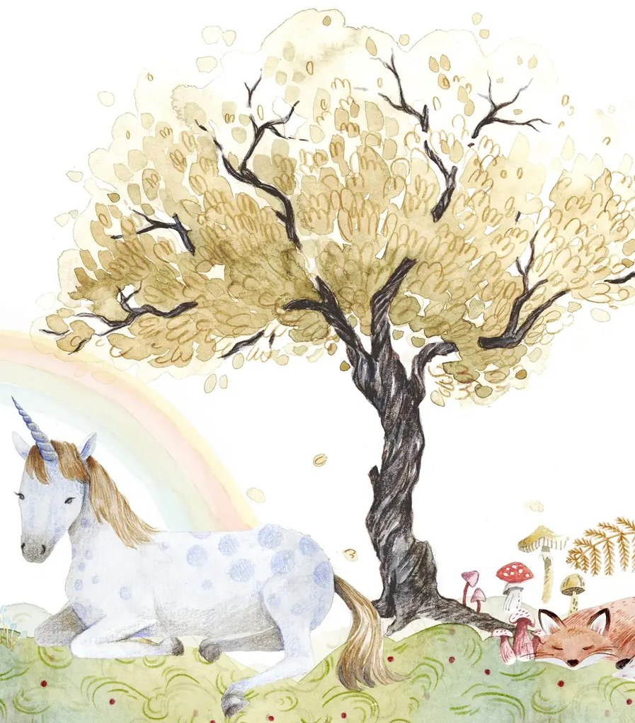 Rebel Walls Wandbild Unicorn Dream - Rainbow