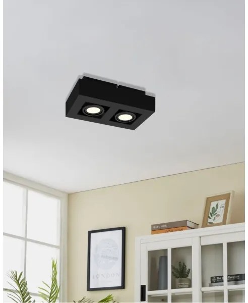 Eglo 31063 - Faretto LED MENDOZA 2xLED/4,7W/230V 3000K nero