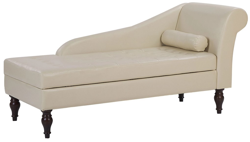 Chaise longue con contenitore beige chiaro PESSAC Beliani