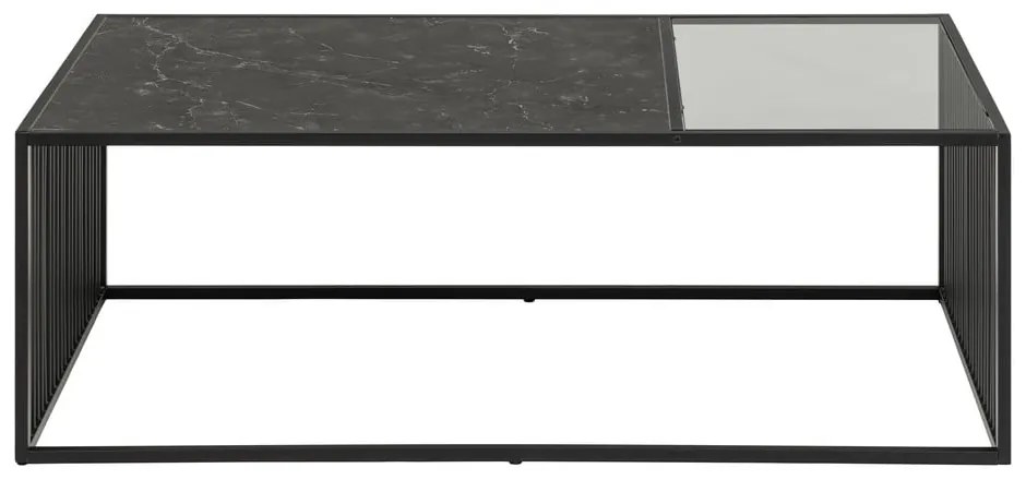 Tavolino nero con piano in vetro 60x120 cm Strington - Actona