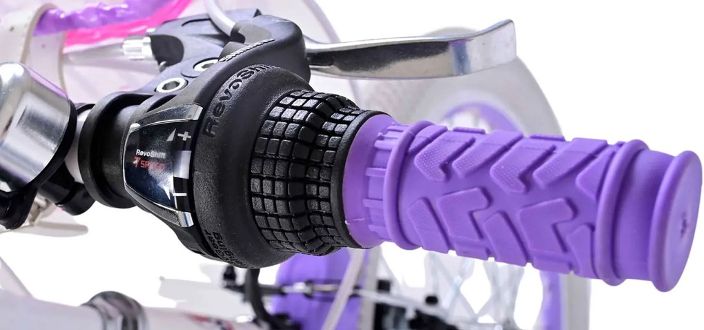 Bicicletta per Bambine 20" Stabilizzatori e Freni Vbrake con Cestino e Portabambola Viola...