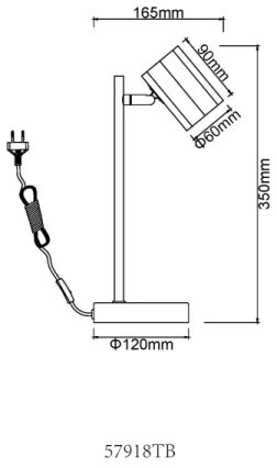 Globo 57918TB - Lampada da tavolo JAMES 1xGU10/5W/230V nero
