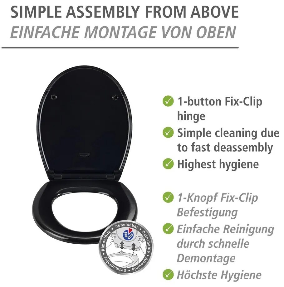 Sedile del wc con chiusura automatica 37,5 x 46 cm Vorno - Wenko