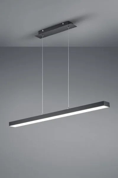 Sospensione led rettangolare metallo nero satinato con dimmer a sca...