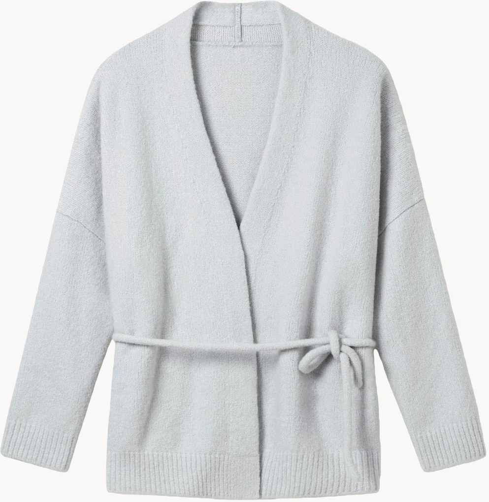 Cardigan in stile kimono da donna in misto seta e cashmere Bouclé, varie misure