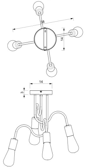 Lampadario fisso DOW 4xE27/60W/230V