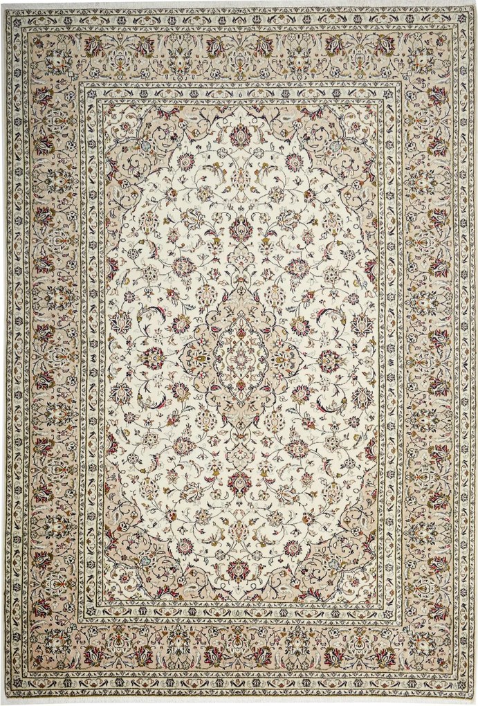 Kashan Tappeto persiano 200 x 290 Beige (Iran) Annodato A Mano