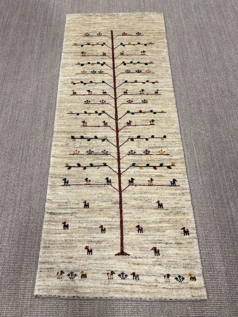 Gabbeh Tappeto 80 x 200 Beige (Iran) Annodato A Mano
