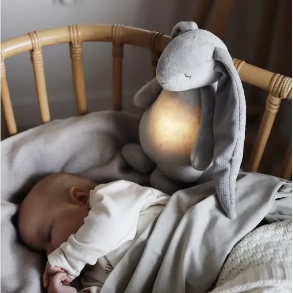 Moonie - Amico di coccole con una melodia e luce coniglietto argento