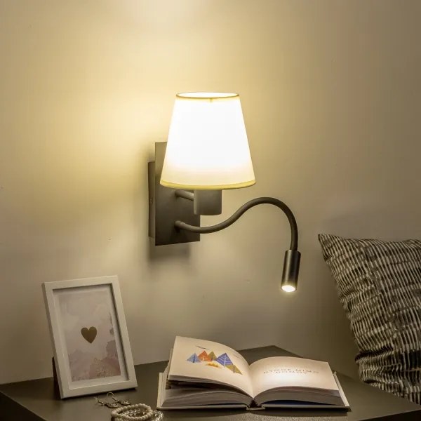 Brilagi - Applique a LED NUBILA 1xE27/25W/230V + LED/3W nero/color crema