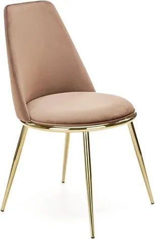 Sedia imbottita K460 - Beige/Oro
