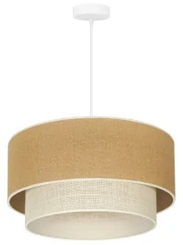 Duolla - Lampadario a sospensione con filo YUTE BOHO 1xE27/15W/230V diametro 45 cm marrone/color crema