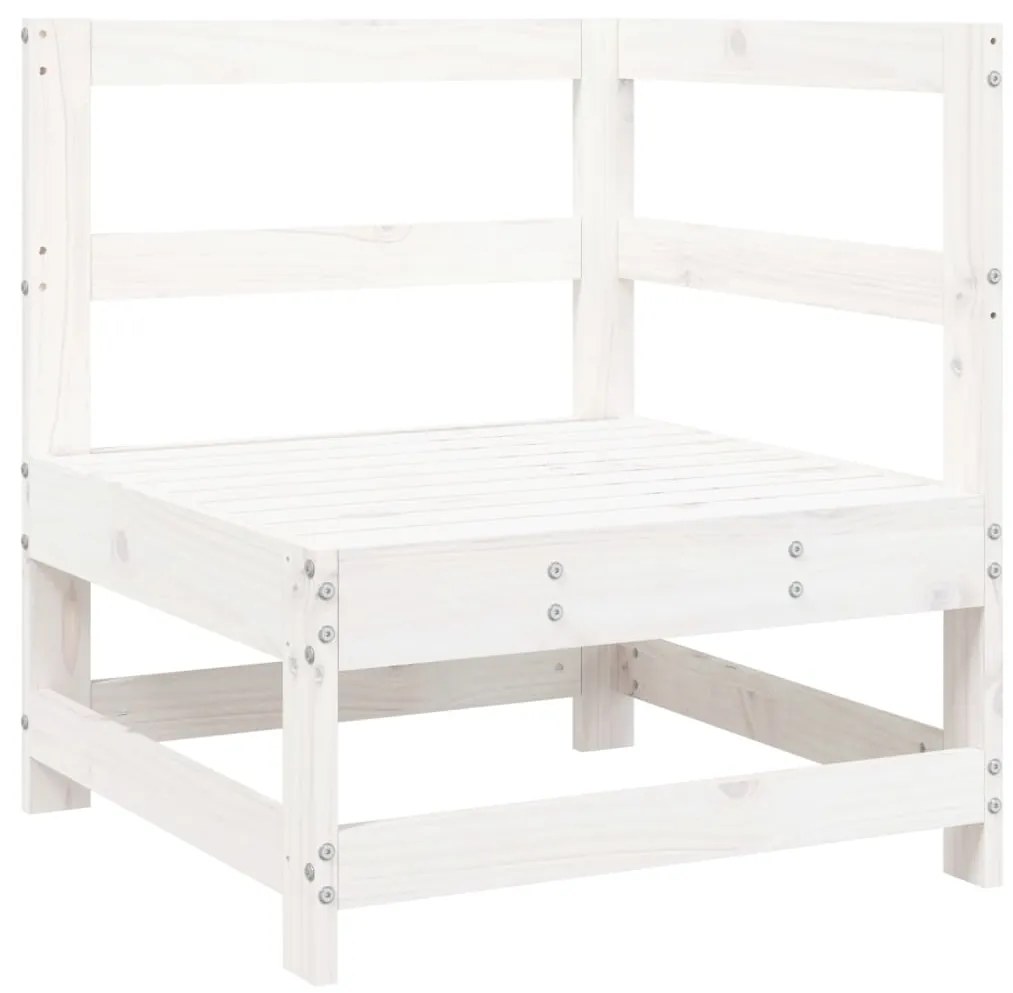 Set divani da giardino 7 pz bianco in legno massello di pino