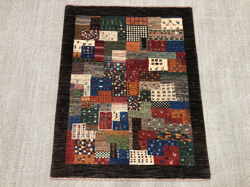 Loribaft Tappeto 100x120 Verde (Iran) Annodato A Mano