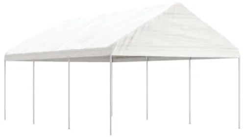 Gazebo con Tetto Bianco 6,69x4,08x3,22 m in Polietilene