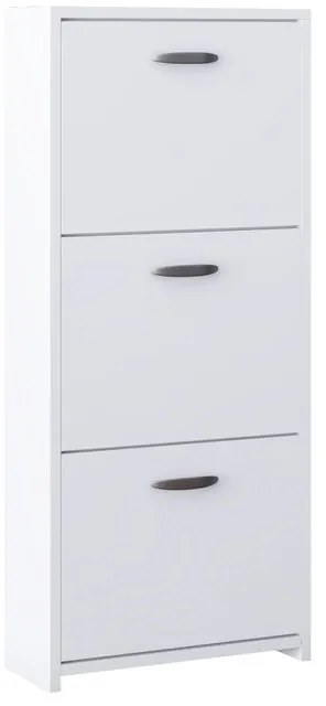 Scarpiera 3 ante doppia profondità L 50 x H 113 x P 25 cm 12 paia, bianco