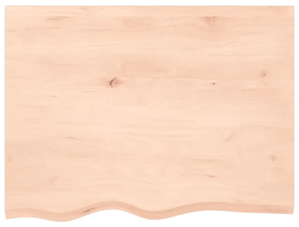 Ripiano a parete 80x60x6 cm legno massello rovere non trattato