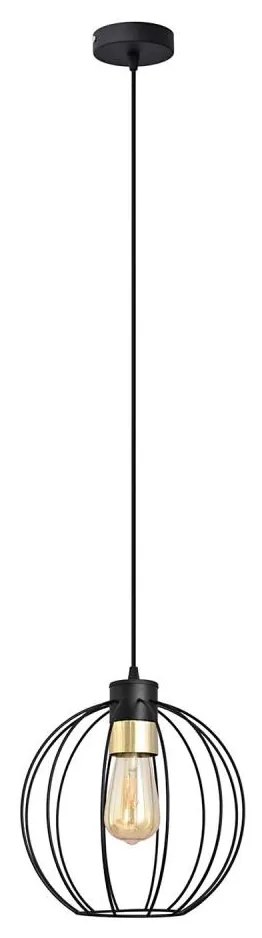 Lampadario a sospensione con filo STARLIGHT 1xE27/15W/230V nero/oro