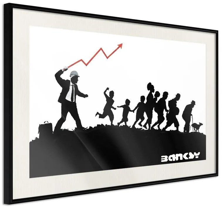 Poster  Banksy: The Whip  Cornice Quadri Cornice nera con pass-partout, Larghezza x Altezza Home decor 60x40