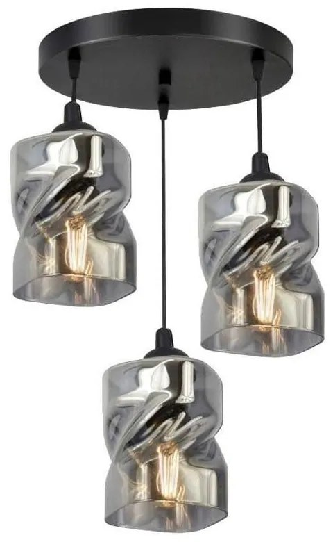 Apparecchio a sospensione nero con paralume in vetro Felis - Candellux Lighting