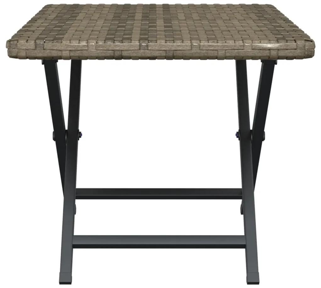 Tavolo pieghevole grigio 45x35x32 cm in polyrattan