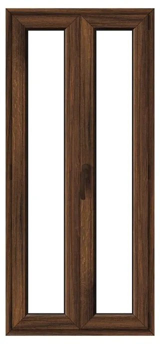Finestra in PVC effetto legno noce L 100 x H 220 cm, 2 ante apertura a destra