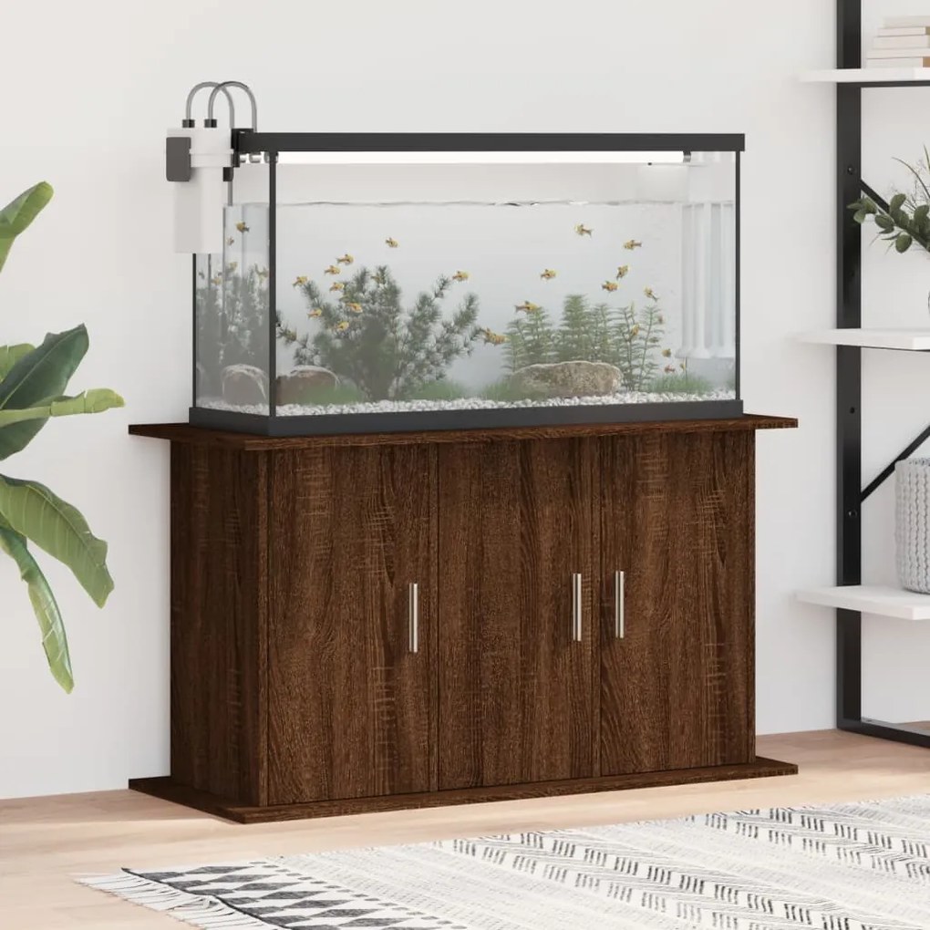 Supporto acquario 101x41x58 cm legno multistrato rovere marrone