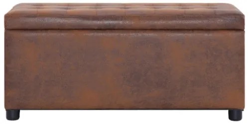 Cassapanca 87,5 cm Marrone in Similpelle Scamosciata