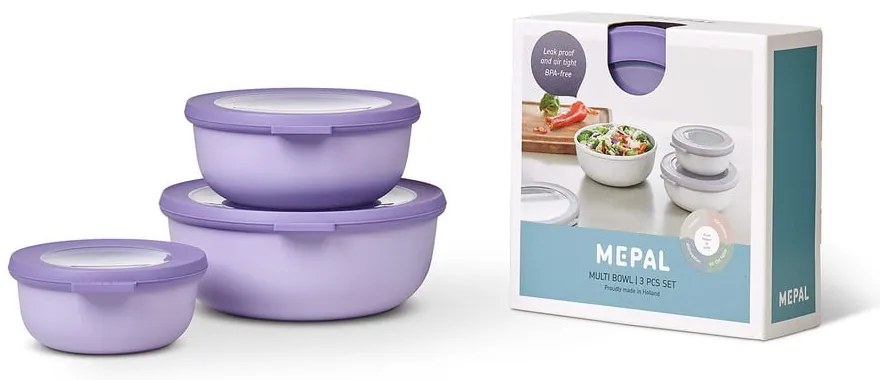 Scatole per alimenti in set da 3 Vivid lilac - Mepal