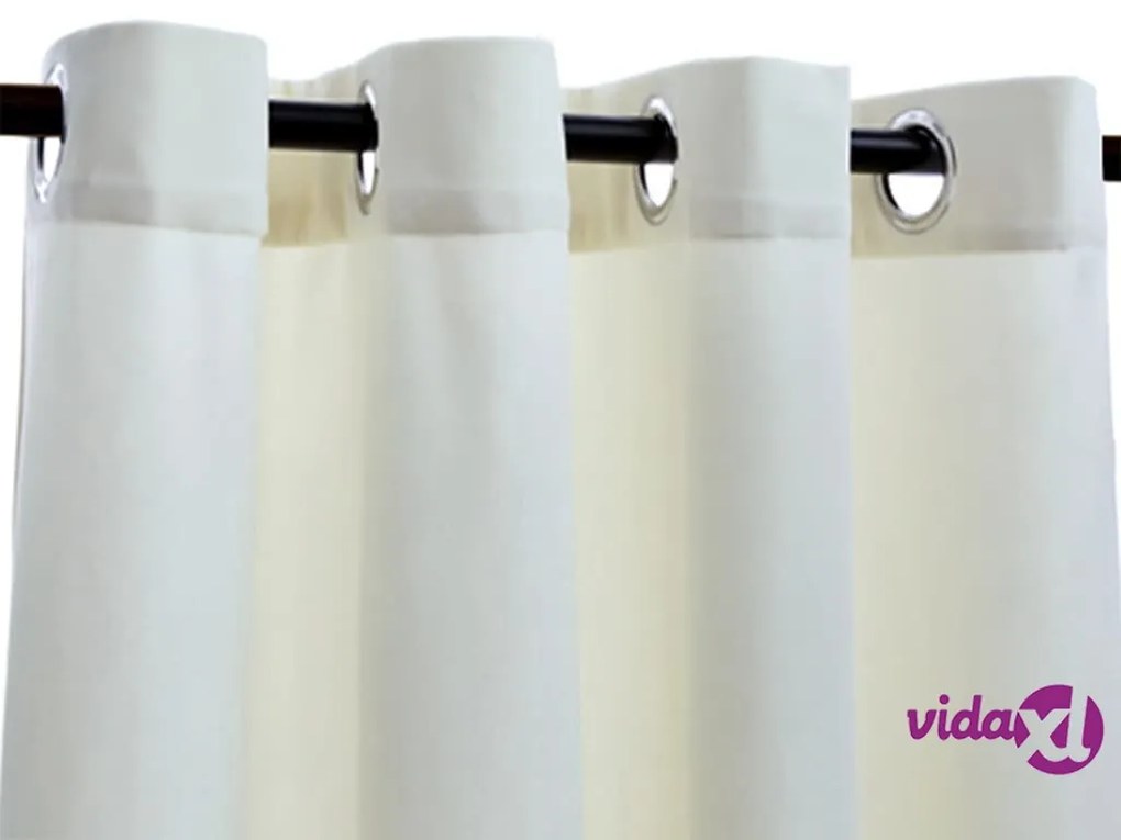 vidaXL Tende Oscuranti con Anelli 2 pz Crema in Velluto 140x245 cm