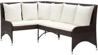 Divani Angolari da Giardino 2 pz in Polyrattan Marrone 310225