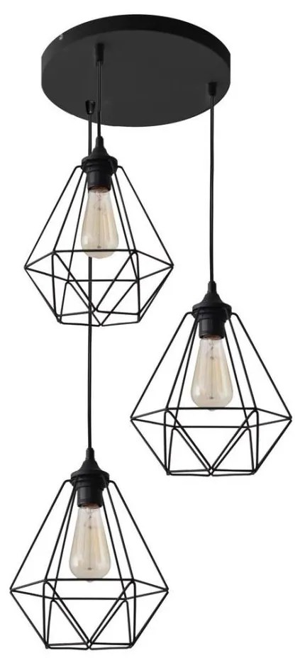 Lampadario a sospensione con filo KARO 3xE27/15W/230V