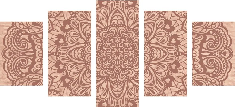Quadri 5 pezzi – Mandala floreale