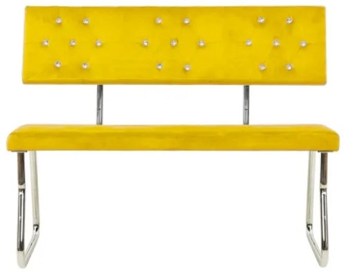 Panca 110 cm in Velluto Giallo Senape