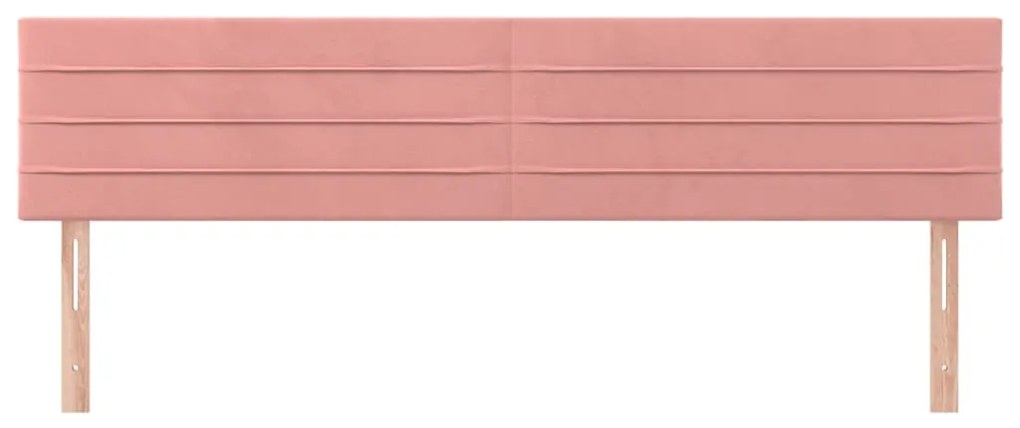 Testiera 2 pz rosa 80x5x78/88 cm in velluto