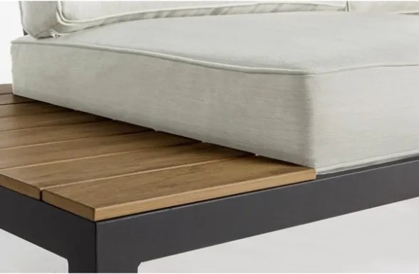 Salotto Angolare Da Esterno In Alluminio Con Doghe E Tavolino Elias Antracite Bizzotto