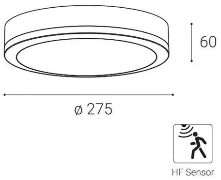 LED2 - Plafoniera LED da esterno con sensore KERY LED/18W/230V IP65 nero