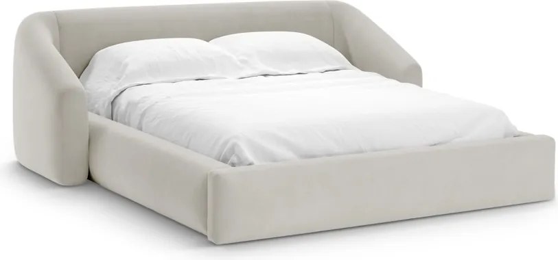 Letto contenitore Campi con testiera in velluto – 180x200 cm