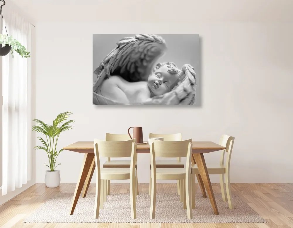 Quadro su tela – Piccolo angioletto in bianco e nero