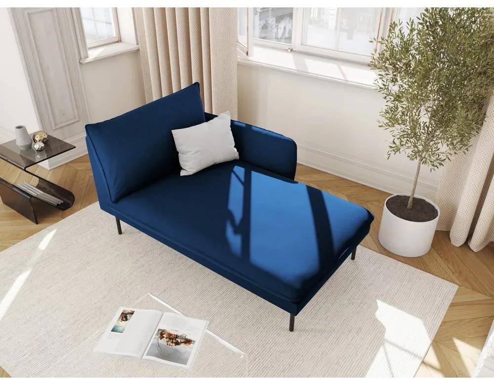 Sedia a sdraio in velluto blu (angolo destro) Vienna - Cosmopolitan Design