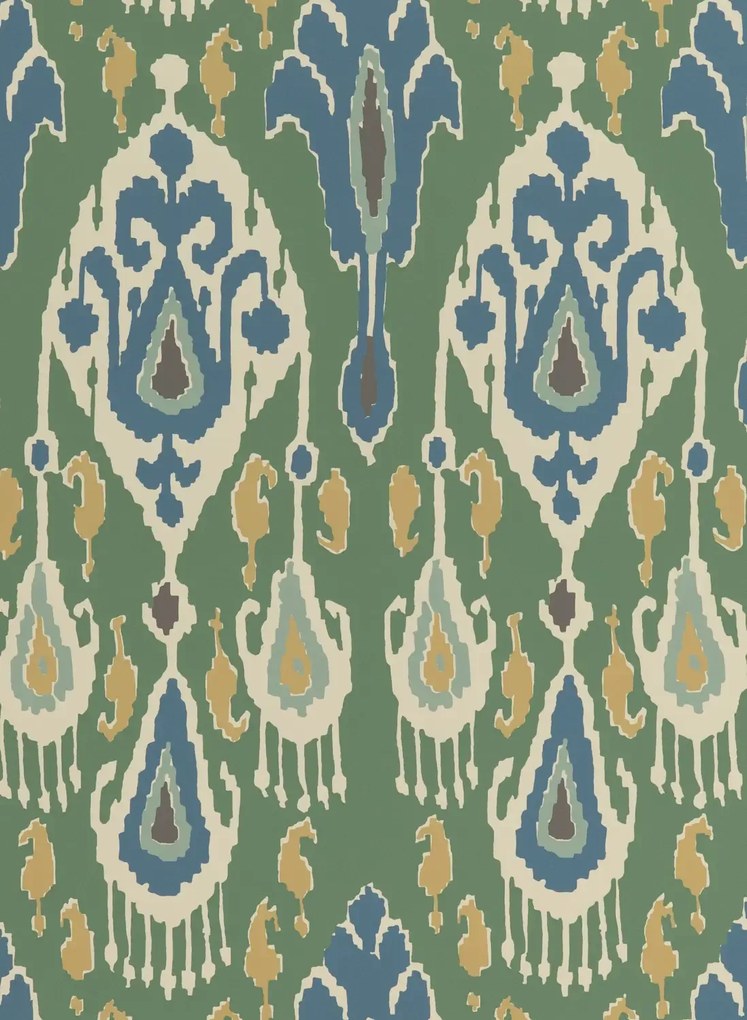 GP & J Baker Carta da parati Ikat Bokhara - Emerald
