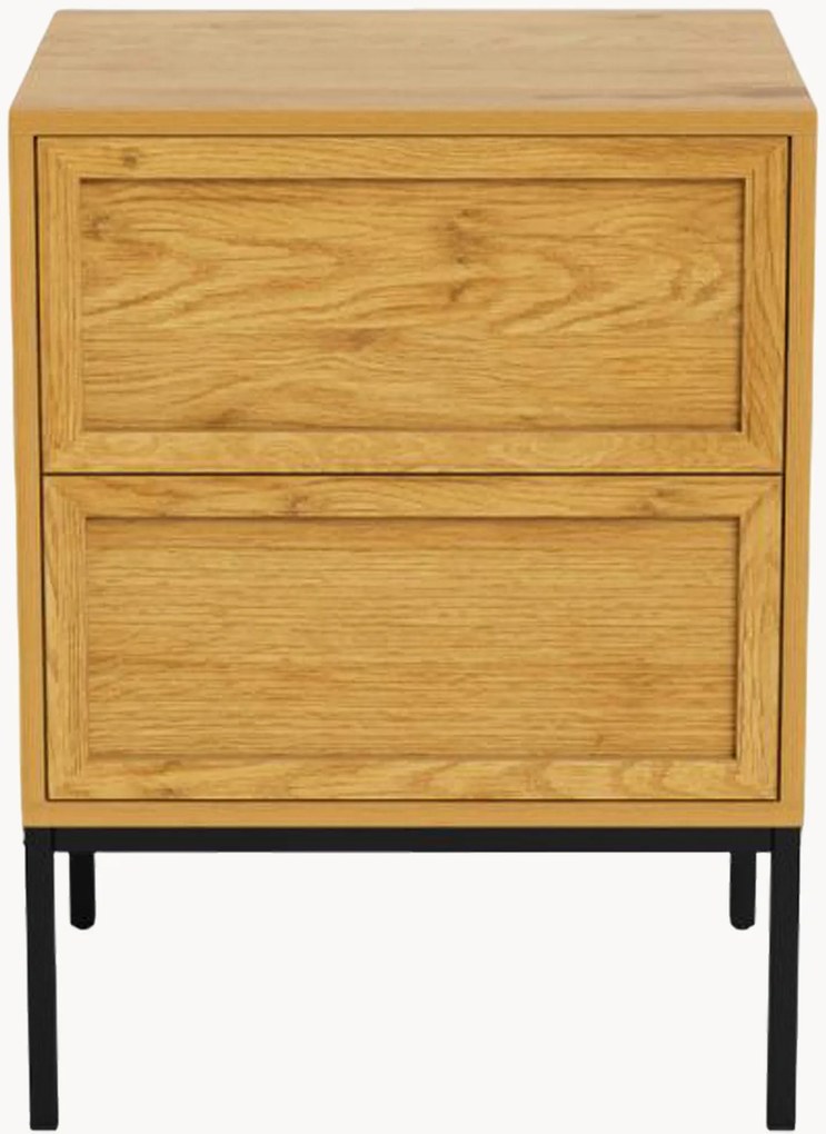 Comodino in legno di quercia con cassetti Palmdale