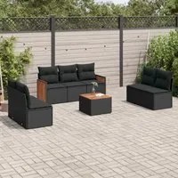 Set Divani da Giardino con Cuscini 8 pz Nero in Polyrattan 3227560