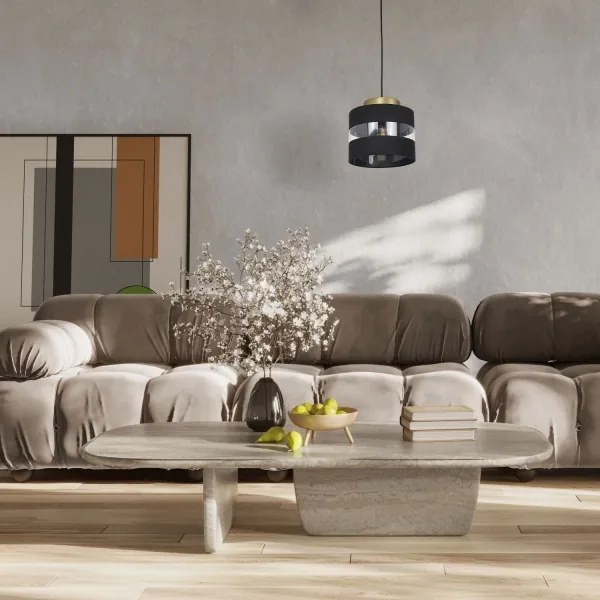 Lampadario su filo HAVARD 1xE27/60W/230V nero/ottone