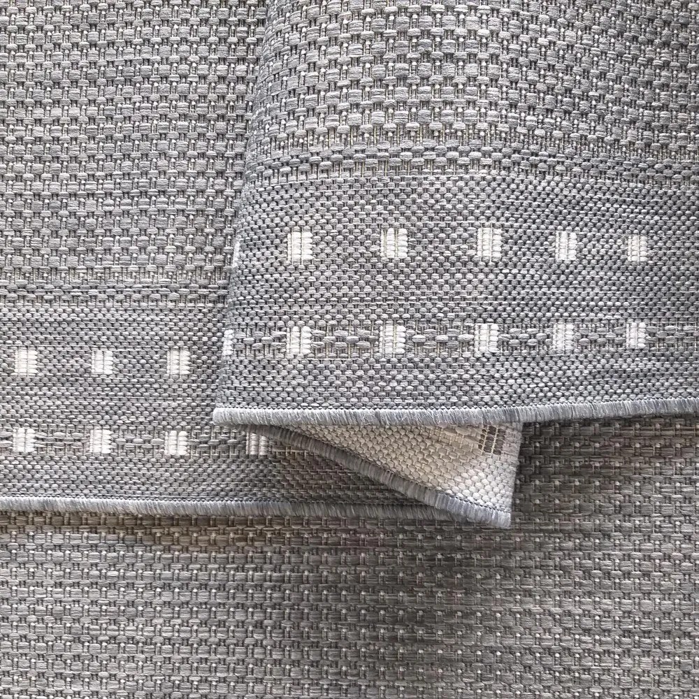Lussuoso tappeto a doppia faccia con bordo decorativo colore grigio Larghezza: 120 cm | Lunghezza: 170 cm