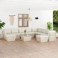 Set Divani da Giardino su Pallet 11 pz con Cuscini Legno Abete 3063686